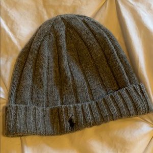 Gray Polo Ralph Lauren Logo Beanie